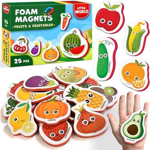 Little World 31 Skumkylskåpmagneter för småbarn - Stora småbarnsmagneter - Kylskåpsmagneter för barn – Babymagneter - Djurmagneter för barn på kylskåp
