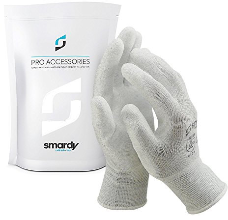 SMARDY 1 Paire Gants Antistatiques ESD Compatibles avec Écrans Tactiles Taille XL (10), Gants de Protection pour Travaux sur Électronique, PC, Caméras, Objectifs