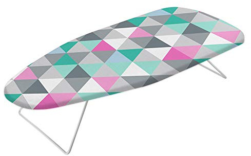 Metaltex ALCOR-Tabla Planchar Sobremesa,Estampado TRIÁNGULOS, 75x34cms