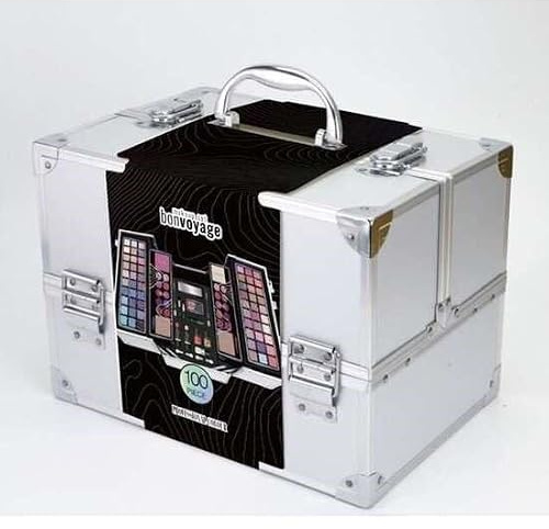 Bonvoyage, Professional Colour Makeup Set, Sminkväska med Ögonskuggor, Rouge, Läppstift, Mascara, Manikyr- och Pedikyrset, Applicatorer och mer, Portabel och Trendig