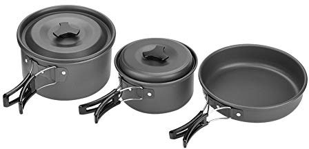Duokon Ustensiles de Cuisine de Camping Keenso, ustensiles de Cuisine pour Barbecue de Pique-Nique de Camping en Plein air pour 2-3 Personnes