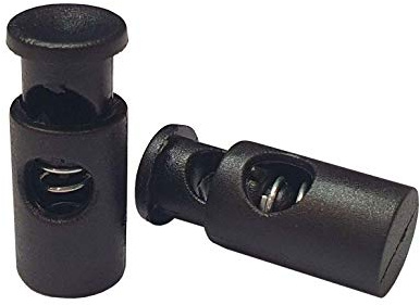 10 topes para cordones, color negro, ideal para cordón de 3/4/5 mm, cordón de cordón, abrazadera de cinta, tope de mordaza para cuerdas, chaquetas, goma (Modelo 6)