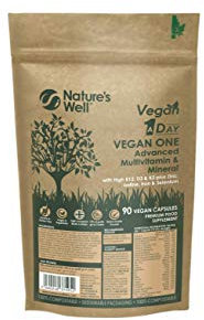 Vegan Multivitamins & Minerals with High Strength B12, D3 & K2, 90 Capsules – Halal & Kosher, Made in UK by Nature’s Well, Designed for Vegans & Vegetarians - Pouch