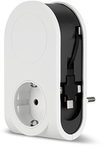 REV USB Ladegerät Flex – Praktisches 3 in 1 Ladegerät mit Lightning, Micro, USB & USB-C Stecker – weiß