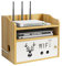 Hggzeg Scatola di immagazzinaggio del Router Rack di archiviazione WiFi Desktop in Legno Multistrato con Rack di archiviazione del decodificatore del Telecomando a griglia(ji05,ciliegio)