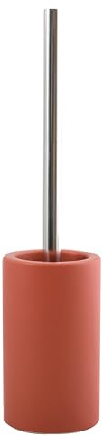 Spirella Tube Bürste Toilettenbürste Klobürste WC Garnitur aus Porzellan matt rot, Edelstahl, Red