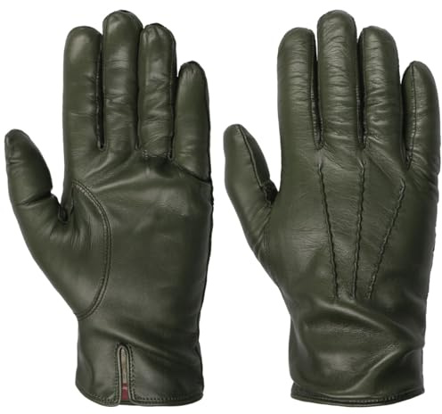 Caridei Classic Nappaleder Fingerhandschuhe Made in Italy Herren Herbst Winter oliv 9 HS
