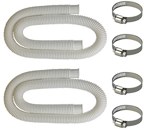 Swimming Pool Replacement Hoses 2pcs, Pool Pump Replacement Hose 1.25 Diameter 59”Long - Filter Pump Hose for Filter Pump 330 GPH, 530 GPH, and 1000 GPH