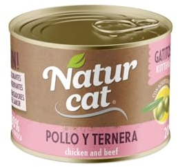 Naturcat Nassfutter für Hunde, 6 x 200 g (Huhn und Rind Kitten)