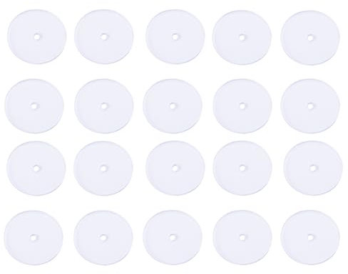 QEDBOJE 30 Unidades Discos de Plástico para Respaldos de Pendientes, Almohadillas de Discos Transparentes, Estabilizar Los Pendientes (10mm)