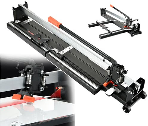 PLABNK Tile Cutter (Single Rail), Tile Saw, Cutting Length: 60/80 Cm, Thickness: 70/ 120mm, Folding Body (104cm × 15cm), with Retractable Stand, for Stone/Floor Tiles,600mm