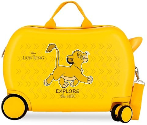 Joumma Disney Il Re Leone Explorer Valigia Cabina, Valigia per bambini, realizzata in ABS, materiale resistente, quattro ruote doppie di rotazione multidirezionale, chiusura a combinazione laterale,