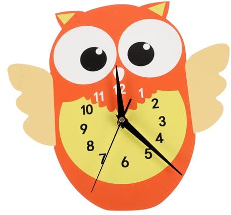 FUNOMOCYA Wanduhr Für Kinder Mit Cartoon-eulen-Design Stille Funkuhr Für Kinderzimmer Schlafzimmer Wohnzimmer