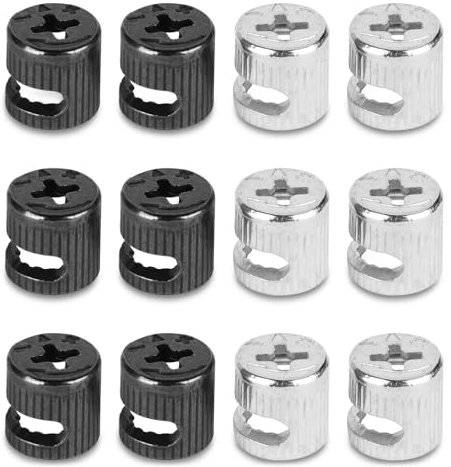 12 raccordi di bloccaggio a camma, dadi di bloccaggio per mobili, dadi di bloccaggio per armadi, viti eccentriche per cassetti, armadi, connettori per mobili per cassettiere e guardaroba