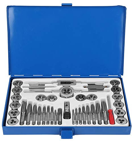 YUKOFE Set di maschi e filiere in acciaio legato da 34 pezzi Kit di filettatura NPT da M3 a M12 Chiavi regolabili Strumenti robusti per macchinari per veicoli Progetti fai da te