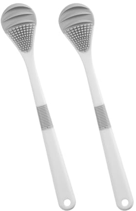 Spazzola per lingua a 2 pezzi con setole morbide per una delicata cura orale. raschietto per lingua con setole morbide. Adatto per l'uso a casa, in ufficio o in viaggio