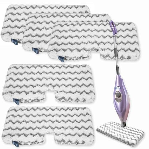 5 Pcs Steam Mop Pads Compatible With Shark Steam Mop Replacement Pads for Shark S3500 Series Microfiber Compatible with Shark Klik n'Flip S3601 S3550 S3801 S3901 S2901 S6001UK S6003 S6005 SE450