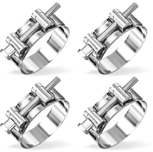 Jyvex 4 Stück Gelenkbolzenschelle Edelstahl 304 für Rohre 74-79mm, Schlauchschellen Pool Edelstahl Spannbackenschelle Universell für Auspuffrohr, Auspuffschelle Gelenkbolzenschellen für Schellen