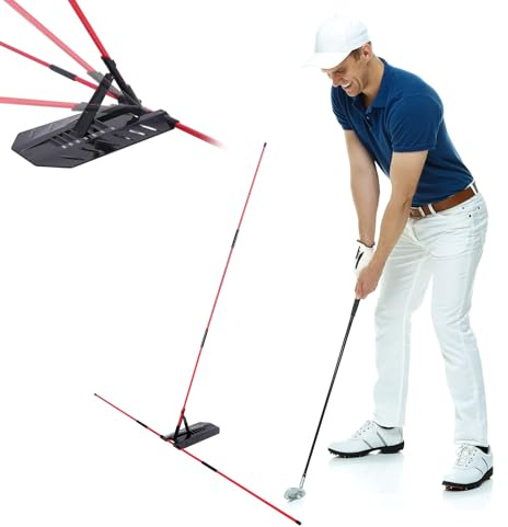ZEMBSOYA Club Alignment Stick Holder, Gloftraining aids 7 Adjustable Angles, Golftraining Aid for Swing Plane and Swing Path Training, Golfswing Trainer for Golfpractice Accessories