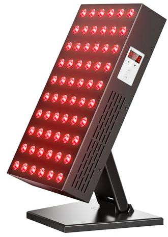 Lámpara de luz roja de 300W, panel de infrarrojos de 660 nm y 850 nm, ajuste de temporizador de 6 niveles, soporte ajustable, promueve la regeneración profunda de la piel y la circulación sanguínea