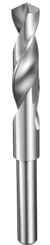 QUARKZMAN Punta Trapano 17mm 1/2Codolo Ridotto Rotondo 4241 Acciaio Rapido | Non Rivestito (Lucidato) Punto Standard 118°, Per Plastica Legno Rame Alluminio, Ferro Metallo Medio Morbido