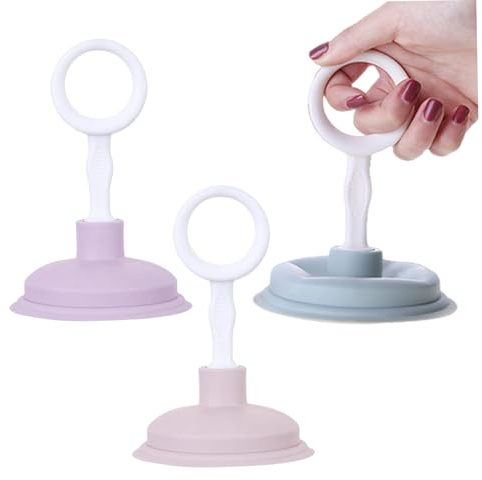 Mini Plunger, 3-Piece Strong Suction Small Sink Plunger, Plastic Kitchen Sink with Handle for Easy Drain Removal in Kitchen and Bathroom