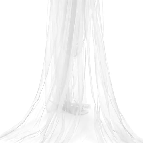 Tüllstoff Tüll Weiß Organza Stoffe - 5 m x 160 cm Tüll Stoffe Meterware, Organza Stoff für Tüllband Hochzeitsdeko DIY Crafts Tisch Party Torbogen Hochzeit Decoration Tüllrock Party Dekoration