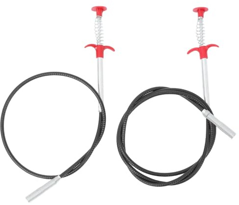 Luxshiny Destapador de Tuberías Diseño Elástico de Cuatro Garras, Acero Inoxidable Pp, Fácil de Usar y Agarre Firme para Lavandería y Baño, Pack de 2 Unidades