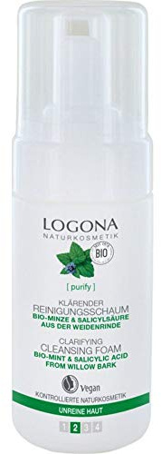 LOGONA Naturkosmetik Klärender Reinigungsschaum, Wirkt effektiv & ausgleichend, Mizellentechnologie