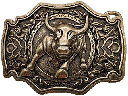 Xwest YONE 3D Bull Bronze Belt Buckle Western Metal Cowboy