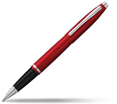 Cross Calais Rollerball (Matt metallic, Schreibfarbe: schwarz, inkl. Geschenkbox) Karmesinrot