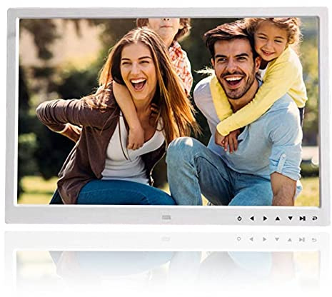 Digitale Bilderrahmen, 17Zoll HD Fotos Hohe Auflösung Fotorahmen,Foto/Musik/Video Player Multi Funktions bilderrahmen elektronisch mit Fernbedienung, Uhr/Kalenderfunktion