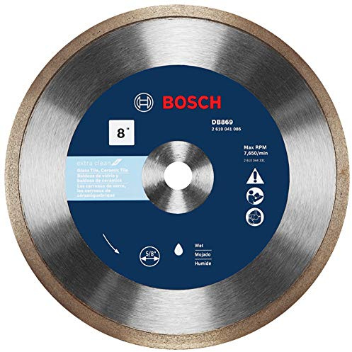 BOSCH DB869 8 In. Rapido Premium Continuous Rim Diamond Blade for Glass Tile