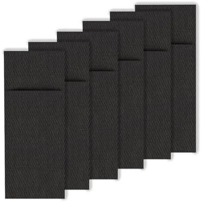 Westmark Bestecktaschen Saleen-Edition - 24 x 9 cm - Besteckservietten aus Synthetik - ideal für Privatgebrauch und Gastronomie - 6er Set (Anthrazit/Silber)