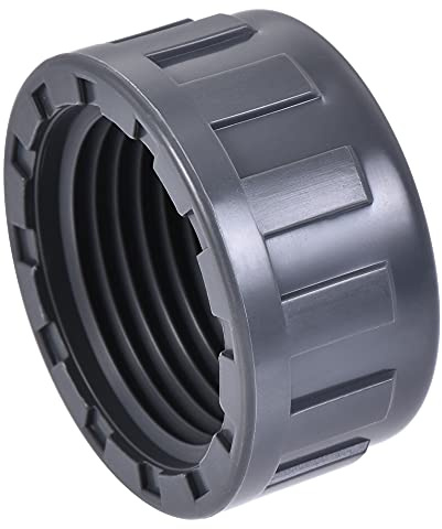 sourcing map Tubería Conexión Tapa PT1 PVC Redondo Hembra Rosca Gris 6uds | Manguera Conector para Jardín y Exterior Agua Tuberías Extremo