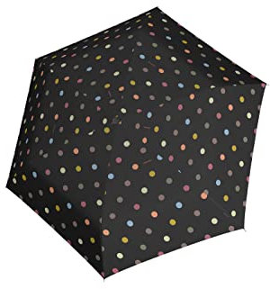 reisenthel Umbrella Pocket Mini in Dots – Extrem Leichter und Flacher Taschenschirm aus recycelten PET-Flaschen – Mit großem Schirmdach