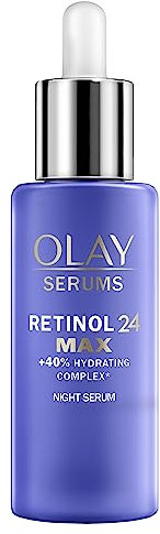 Olay Retinol 24 MAX* Sérum Facial de Noche, Cuidado de la Piel +40%* Glicerina. Renovador well-aging. 3 Acciones: Suaviza, Renueva e Hidrata MAX*,40ml