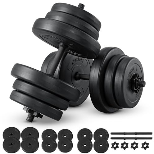 ArtSport 2er Hantelset 40kg - Kurzhantel Set mit 2 Kurzhanteln, 12 Gewichte/Hantelscheiben und Sternverschlüsse - Krafttraining Kurzhantelset Hantel