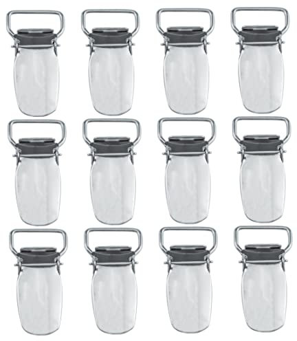 Hosenträger-Clips, Metall, Schnuller-Gurte, Befestigungen für Lätzchen, Schnalle, Spielzeughalter, 12 Stück, silber, 1.5 x 0.67 inch