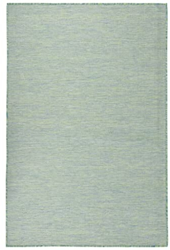 vidaXL Utomhusmatta plattvävd 120x170 cm turkos