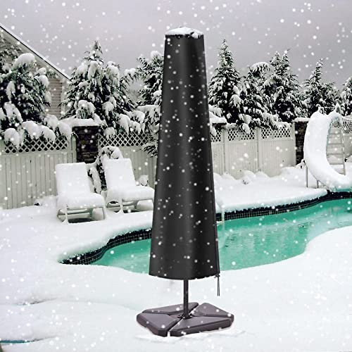 KAYBTNT Parasol Covers Waterproof Cantilever with Zipper, 210D Oxford Cloth, Max Ø 2-4 m, Garden Umbrella Cover for Outdoor Patio, Anti-UV Dust-proof Large Cantilever Parasol Cover,240x57/57cm