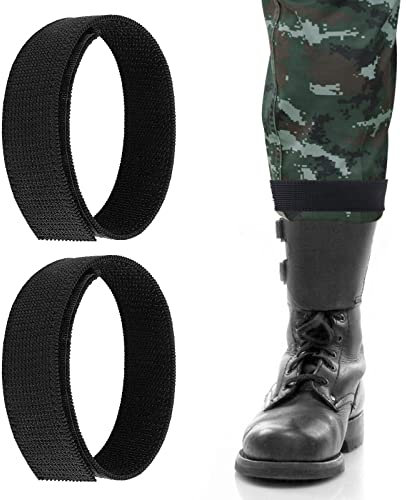 WLLHYF - Blusas negras para botas, bandas elásticas, correas para pantalones de tobillo con correas de gancho y bucle para senderismo, pesca, caza, ciclismo, jardinería, uniformes militares