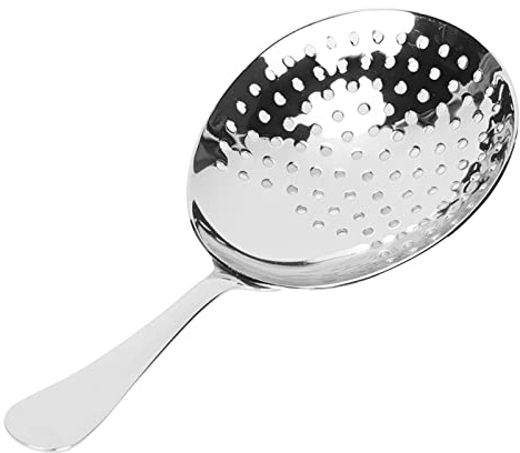 MOUMOUTEN Colador de Julepe de Acero Inoxidable Herramienta Bar Tipo 1 | Cuchara ranurada profesional para preparar cócteles y julepes de menta, compatible con la mayoría de vasos de bar.