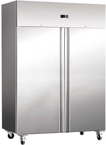 Stalwart DA-R1200S Commercial Refrigerator Upright Cabinet 1200 litres Stainless Steel Twin Door GN2/1 Fan Assisted Cooling