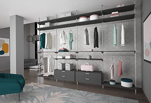 Alucabina - Maßgeschneiderte Kleiderschrank mit freistehenden Pfosten, hohe Qualität. L. von 240 bis 400 cm, H. bis 310 (TK3_01)