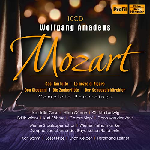 Mozart : Cosi Fan Tutte, les Noces de Figaro, Don Giovanni, la Flûte Enchantée, le Directeur de Théâtre