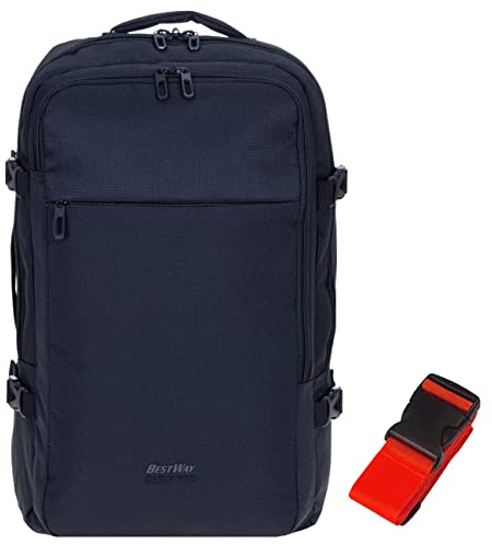 Bestway Rucksack Handgepäck Damen Herren Cabin Ultimate Pro II Reisetasche Flugzeug Bus Bahn Laptoprucksack Tasche 30 Liter Kabinengepäck 40325 + Koffergurt