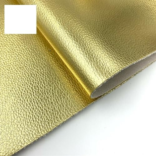 Filz-Gewebe PU-Leder Stoff Kunstleder for Ohrringe Nähen Puppenkleidung DIY Schleife Brosche handgemachtes Material Dekor Handwerk Filz Stoff (Color : 24 Luxury Gold, Size : A5 (20cm x 15cm))