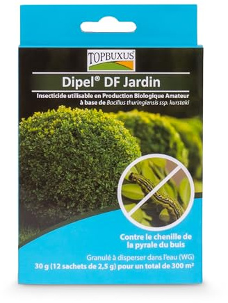 TOPBUXUS DiPel Biologique - Pyrale du Buis Traitement - Bacillus Thuringiensis (BTK) - 30gr