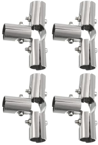 QUARKZMAN 4 Weg Strukturelle Rohrverbinder 4Stk Kettenglied Zaun Klemme Edelstahl Ecke Beschlag Endschienen Klemme Passt AD 1(25mm)